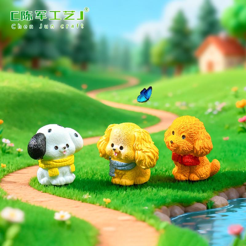 Chó quàng khăn đáng yêu mini trang trí (PK-753)