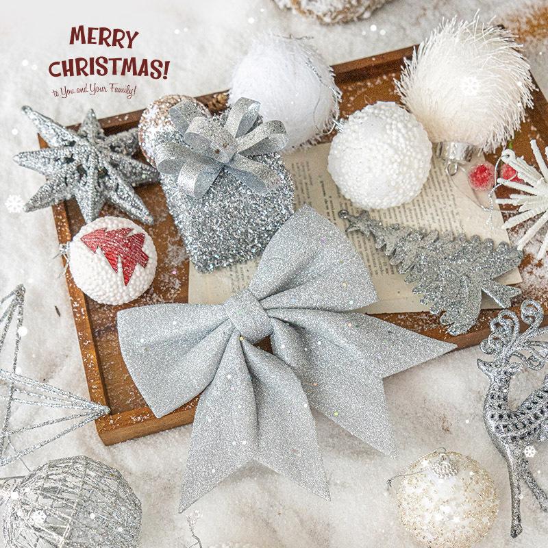 Trang trí Noel: Bóng vàng champagne, nơ trang trí đẹp