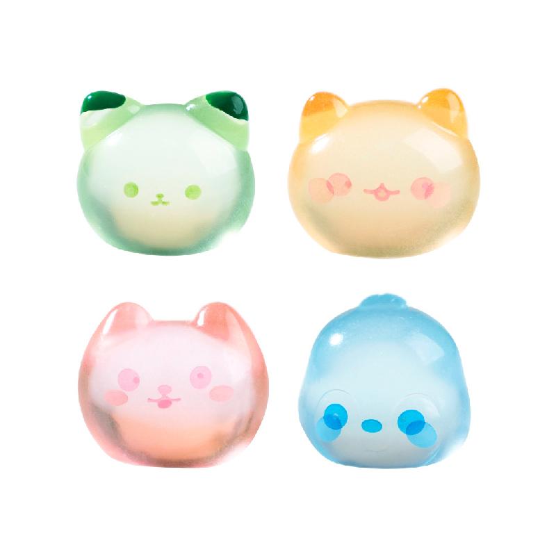 跨境新品微景观创意夜光小猫兔子动物头 DIY装饰品配件迷你小摆件