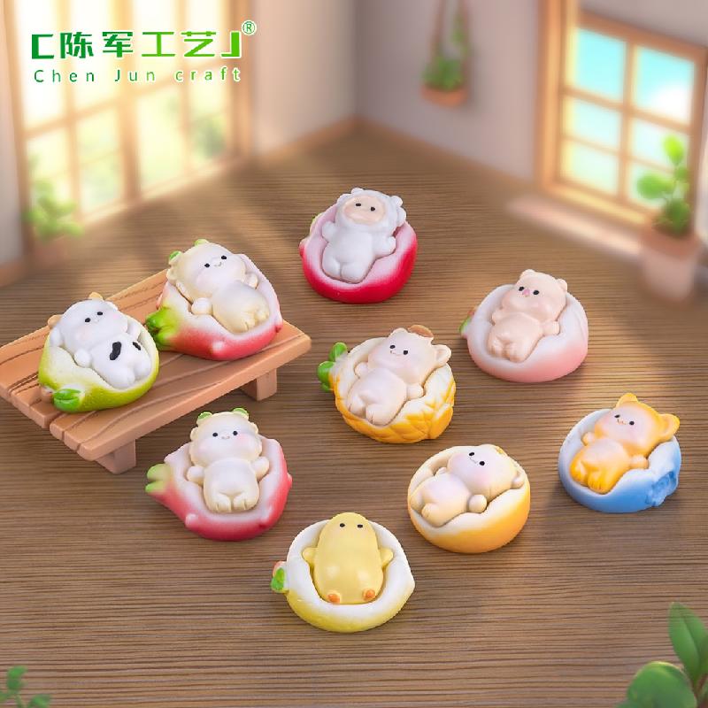 微景观创意躺平十二生肖沙发萌粒公仔 DIY装饰品挂配件迷你小摆件