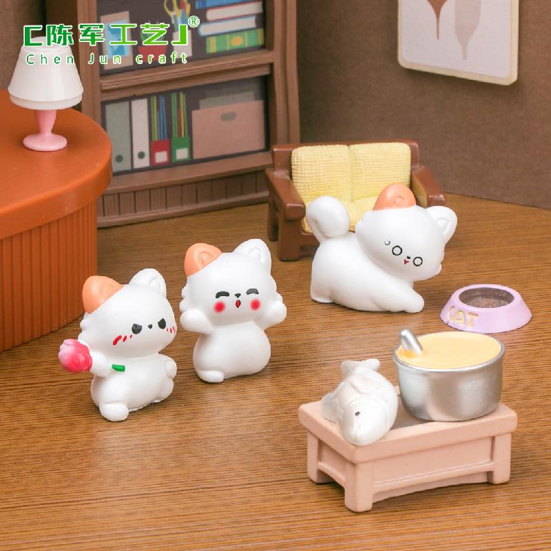 微景观创意快乐小猫咪娃娃屋 DIY装饰品挂配件盲袋微缩桌面小摆件