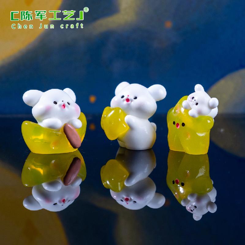 微景观创意太空星月小狗萌粒公仔 DIY装饰品挂配件迷你桌面小摆件