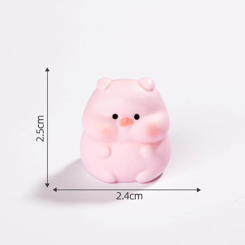微景观创意可爱夜光圆圆小猪公仔娃屋 DIY装饰配件迷你桌面小摆件