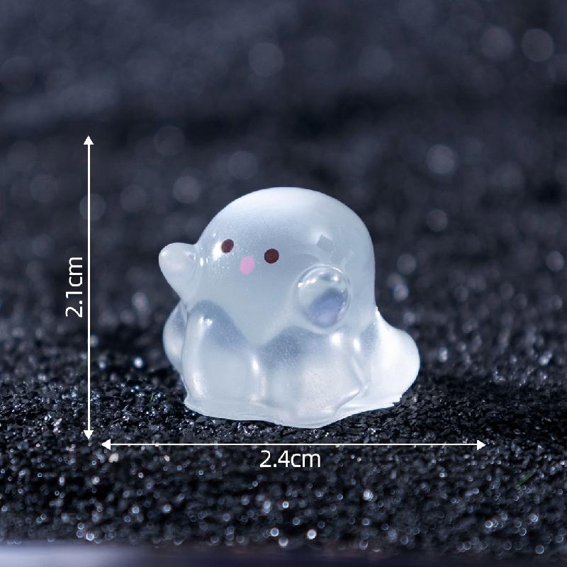 微景观万圣夜光透色可爱小幽灵公仔萌粒 DIY装饰品配件桌面小摆件