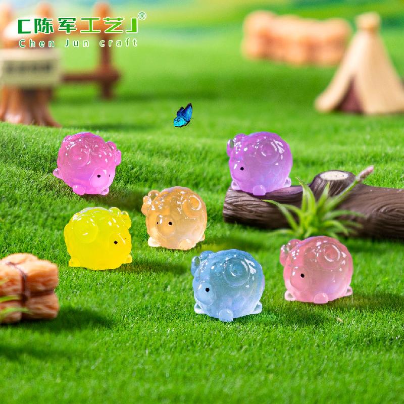 新品微景观创意夜光小绵羊公仔动物萌粒 DIY装饰品配件迷你小摆件