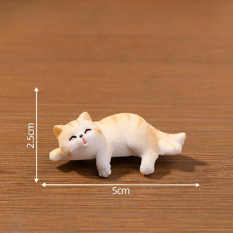 微景观创意可爱调皮捞鱼小花猫娃娃屋 DIY装饰配件迷你微缩小摆件