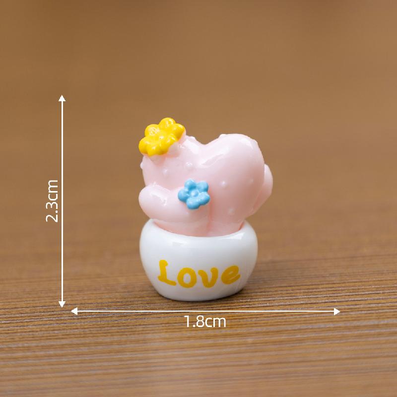 微景观创意粉嫩仙人掌多肉植物盆栽娃屋 DIY装饰品配件树脂小摆件