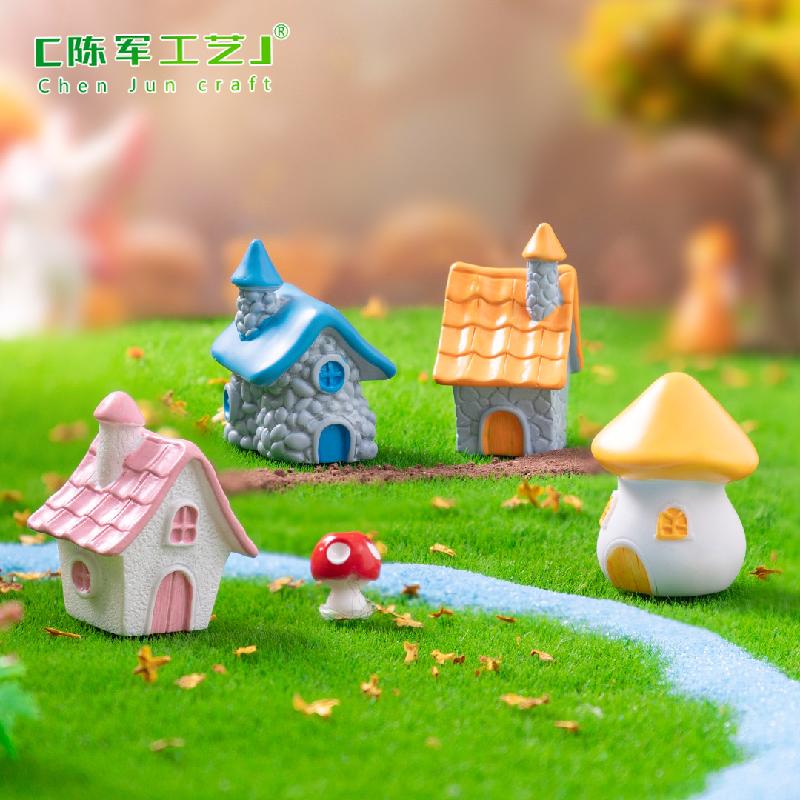 苔藓微景观创意复古石头小房子园艺造景 DIY装饰配件迷你桌面小摆