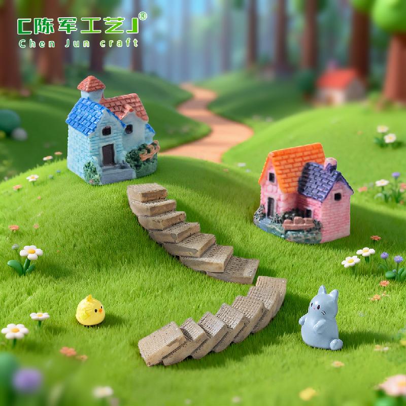 Cầu thang uốn cong resin tiểu cảnh DIY phong cách Zakka (ZC-697)