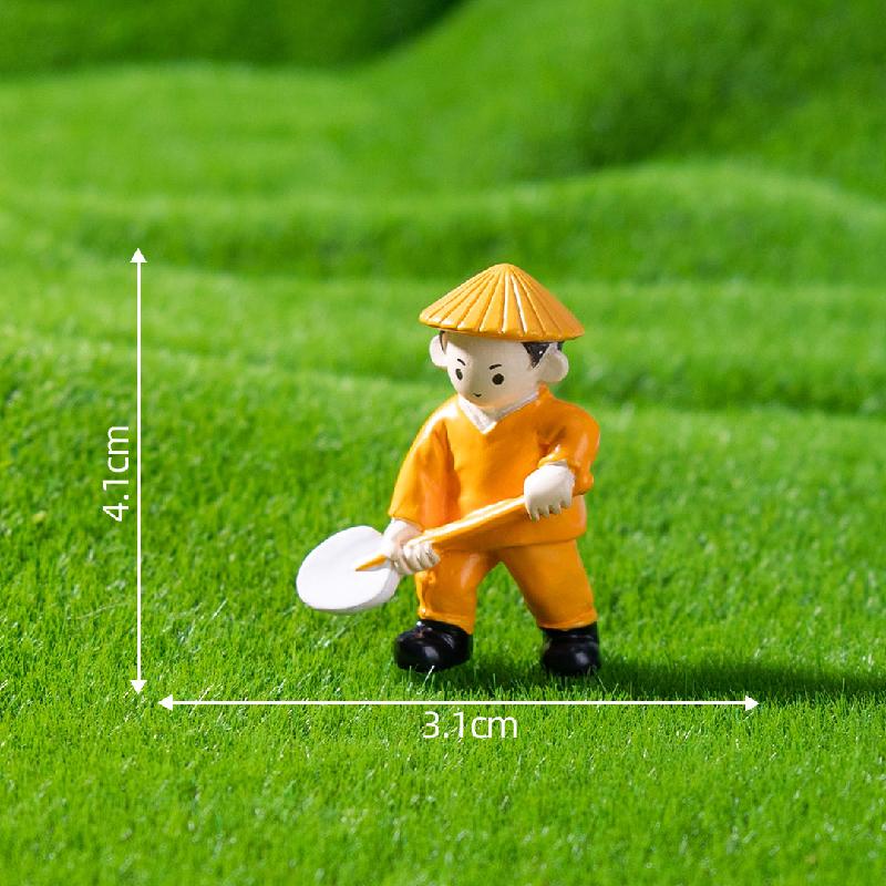 微景观创意田园小牛小羊农夫农场造景 DIY装饰配件迷你微缩小摆件