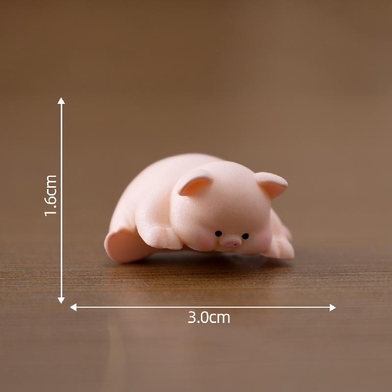 微景观创意可爱小猪乌龟趴趴小动物公仔 DIY装饰品配件迷你小摆件