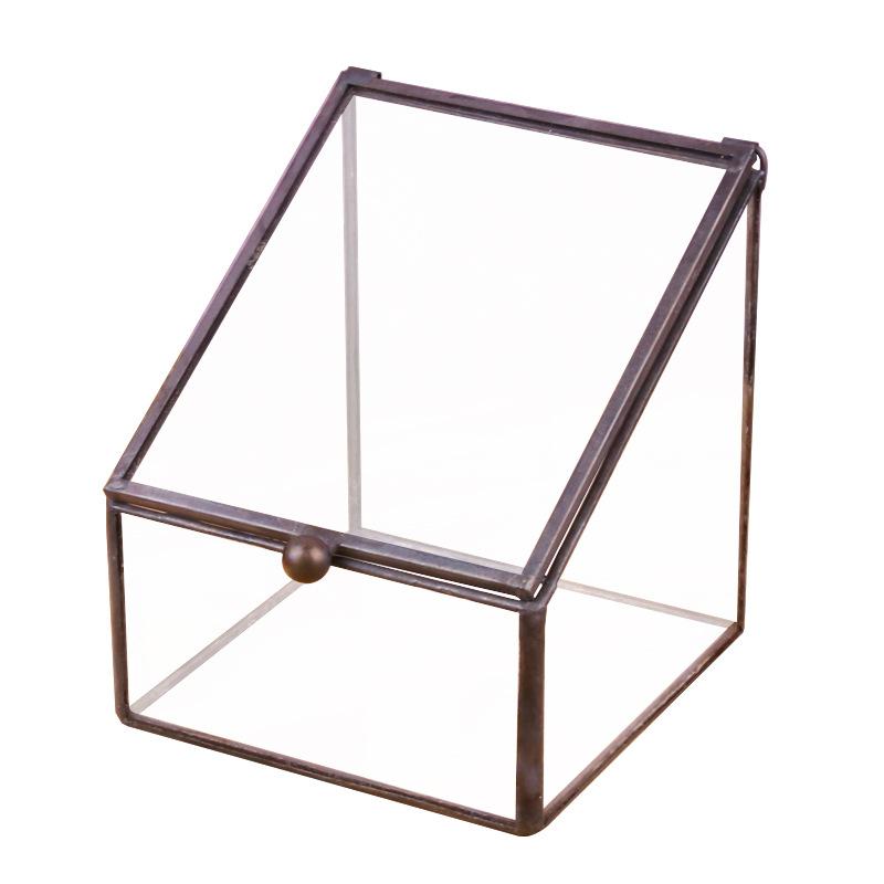 DG-208 Hộp giữ bộ trang sức nhẫn đồng hồ có cửa ngang, chống bụi, hộp kính, hộp chứa dây chuyền, hộp chứa bột thạch anh, hoa thực vật bền vững