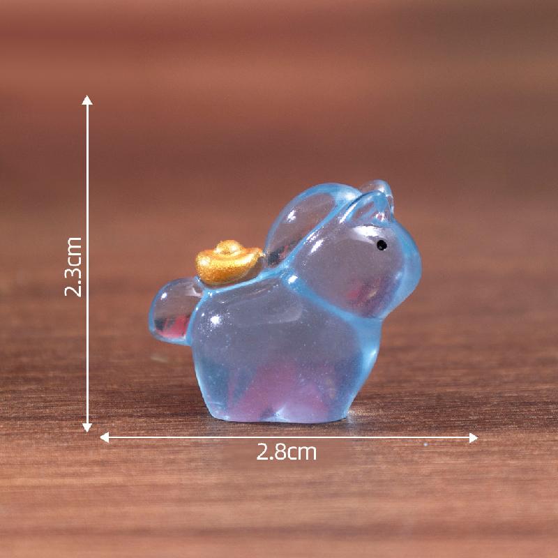 微景观创意新年夜光金银小马萌粒 DIY装饰品挂配件迷你桌面小摆件