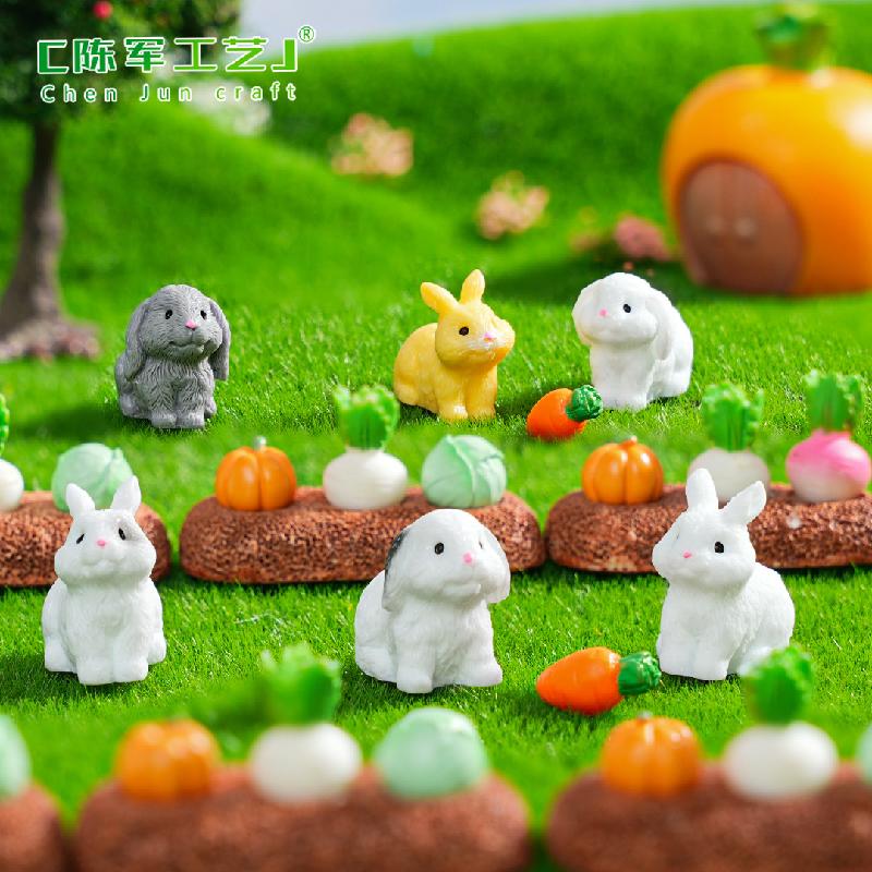 苔藓微景观创意可爱兔子园艺造景 DIY装饰配件迷你车载桌面小摆件