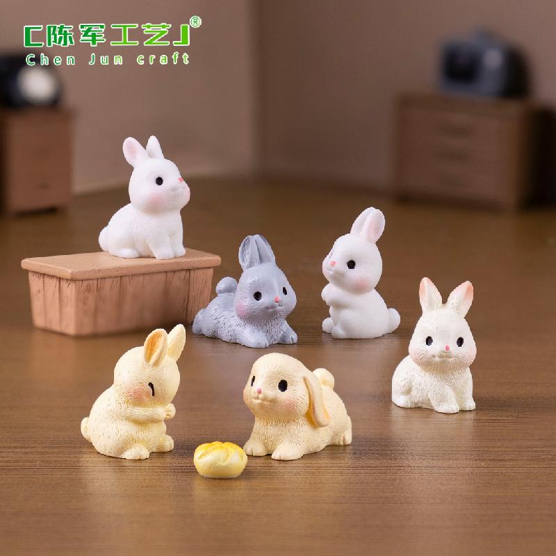 微景观创意可爱小兔子公仔娃娃屋 DIY装饰品挂配件迷你微缩小摆件