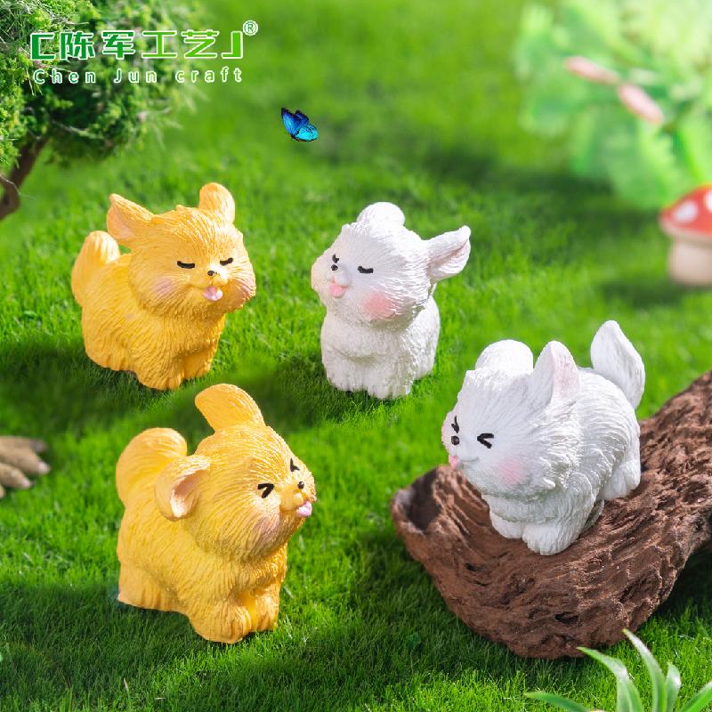 微景观创意潦草小白狗园艺造景 DIY装饰品配件迷你汽车桌面小摆件