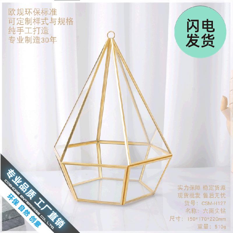 Nhà kính hình học hoa khô, hoa bất tử decor (DG-129)