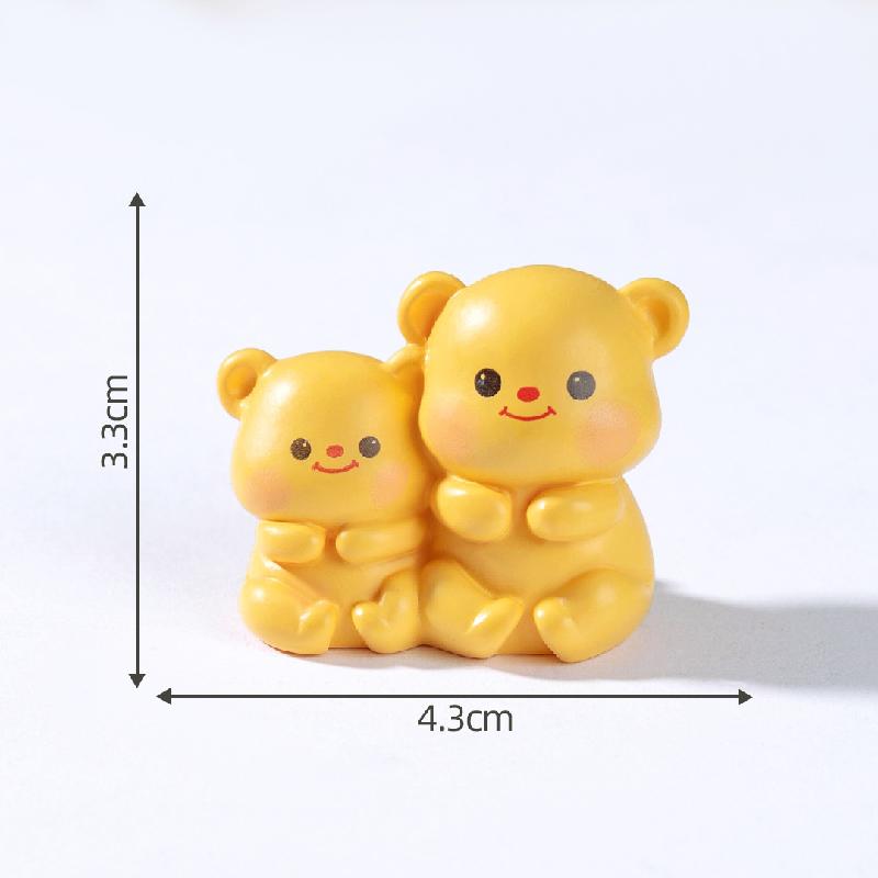 微景观创意可爱黄色小熊公仔 DIY装饰品挂配件迷你车载桌面小摆件