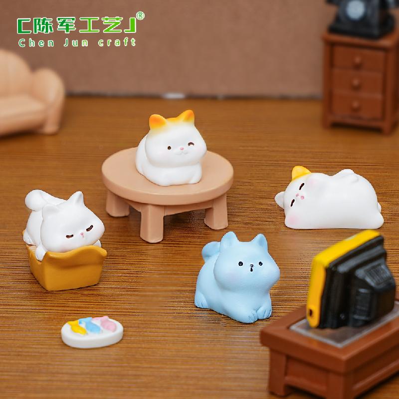 微景观创意迷你小猫娃娃屋 DIY装饰品挂配件迷你汽车载桌面小摆件