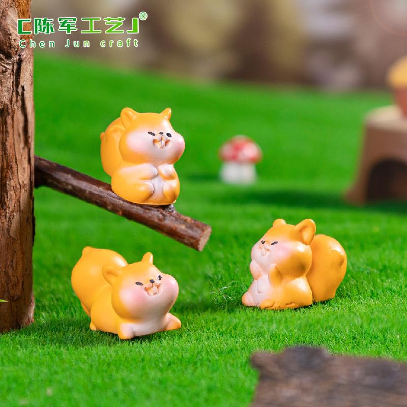 微景观创意可爱胖胖小松鼠园艺造 DIY装饰品挂配件迷你桌面小摆件