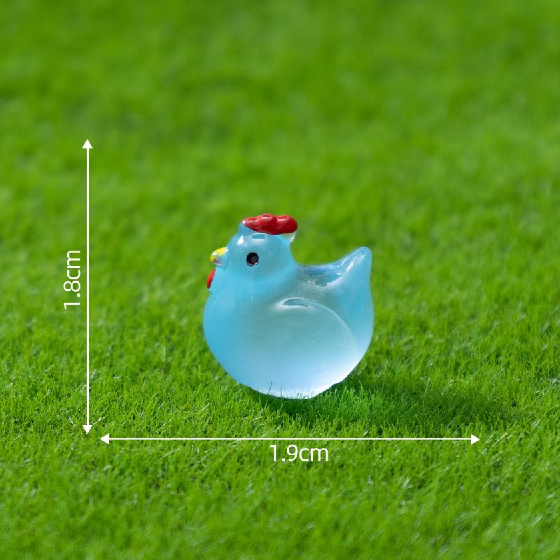 微景观创意夜光小公鸡萌粒公仔园艺造景 DIY装饰品配件迷你小摆件