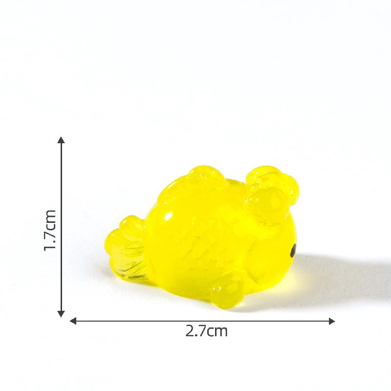 微景观夜光创意夜光小金鱼萌粒鱼缸造景 DIY装饰品配件迷你小摆件