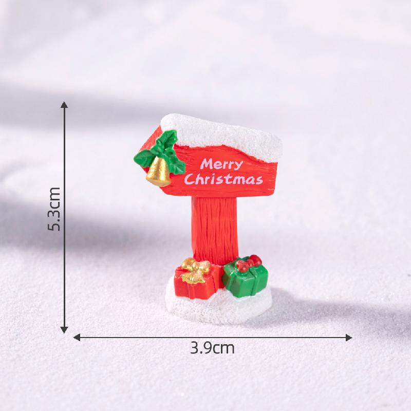微景观创意圣诞路牌指示牌节日造景 DIY装饰品配件微缩迷你小摆件