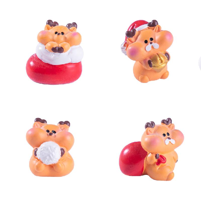 微景观创意圣诞小麋鹿雪地造景 DIY装饰品配件迷你车载桌面小摆件