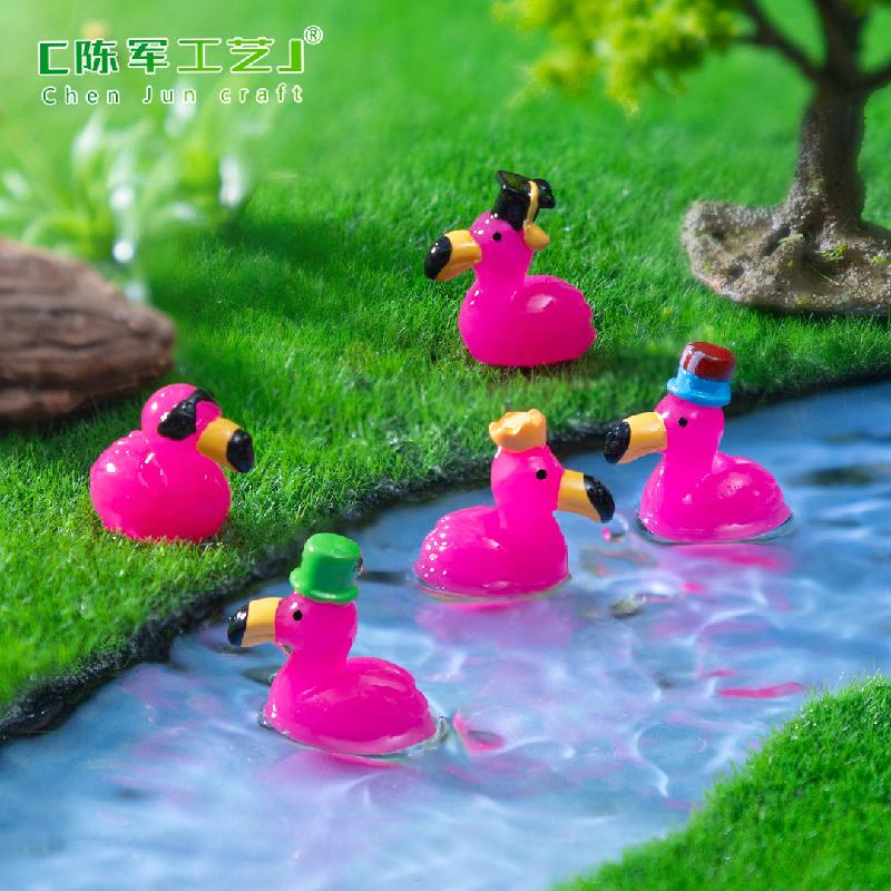 跨境外贸微景观创意火烈鸟公仔园艺造景 DIY装饰品配件迷你小摆件