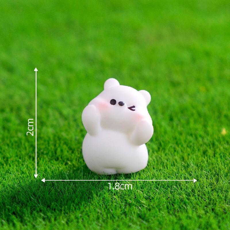 Tiểu cảnh thỏ, gấu lao động, nhà nhỏ DIY, phụ kiện resin tiểu cảnh mini (ZC-552)