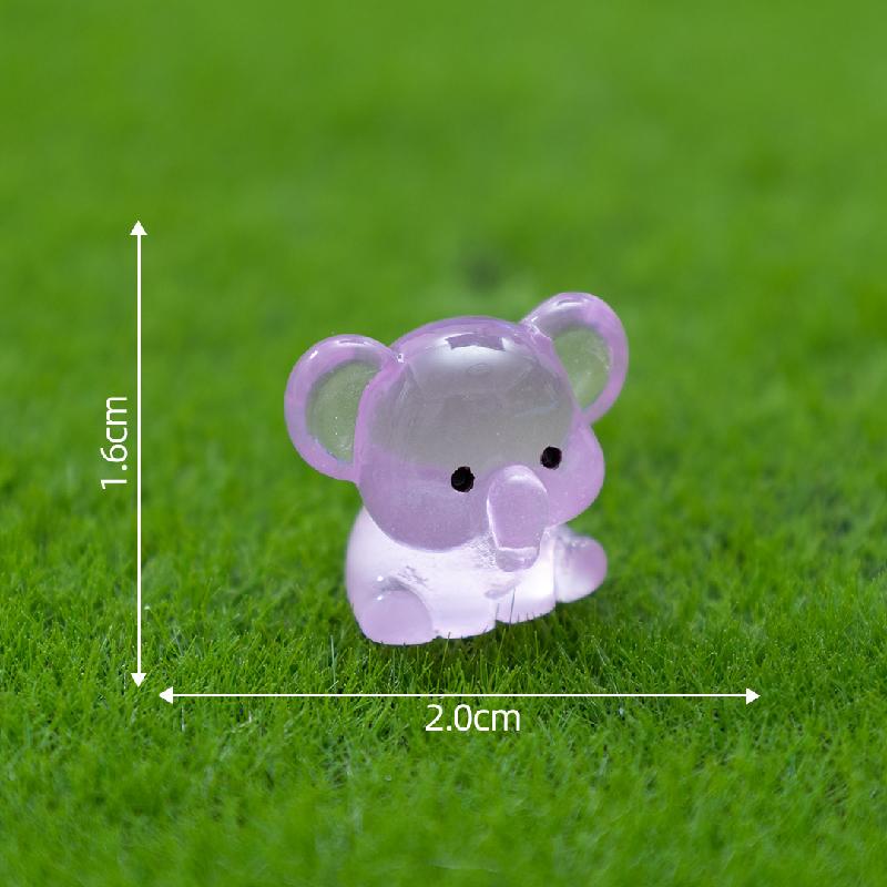 微景观创意夜光小象萌粒园艺造景 DIY装饰品挂配件迷你树脂小摆件