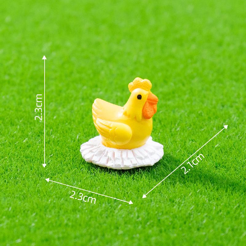 Tiểu cảnh gia đình gà mini PVC trang trí chậu cây DIY (ZC-953)