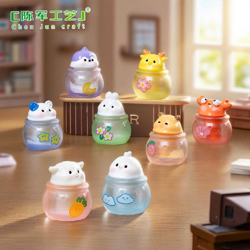 微景观创意小小兔子动物冰杯仿真食玩 DIY装饰配件迷你桌面小摆件