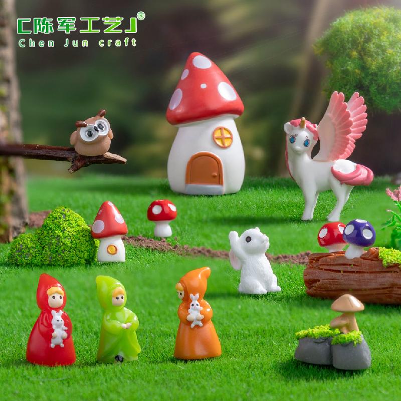 跨境外贸微景观创意独角兽精灵园艺造景 DIY装饰品配件迷你小摆件