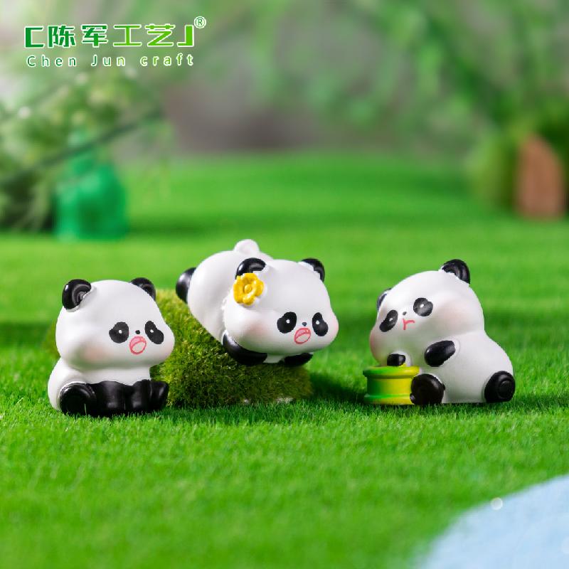 微景观创意可爱熊猫公仔园艺造景 DIY装饰品挂配件迷你桌面小摆件