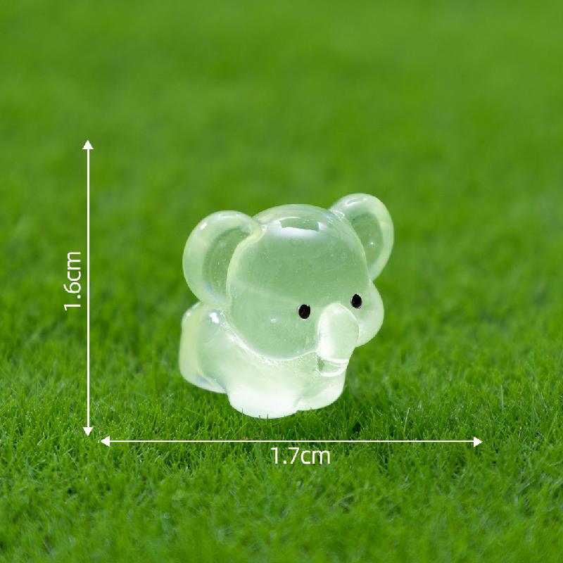 微景观创意夜光小象萌粒园艺造景 DIY装饰品挂配件迷你树脂小摆件