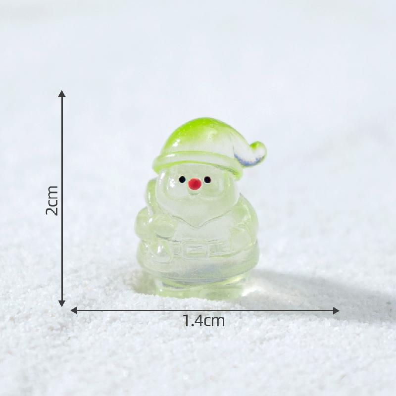 微景观创意夜光圣诞老人萌粒造雪景 DIY装饰品配件迷你树脂小摆件