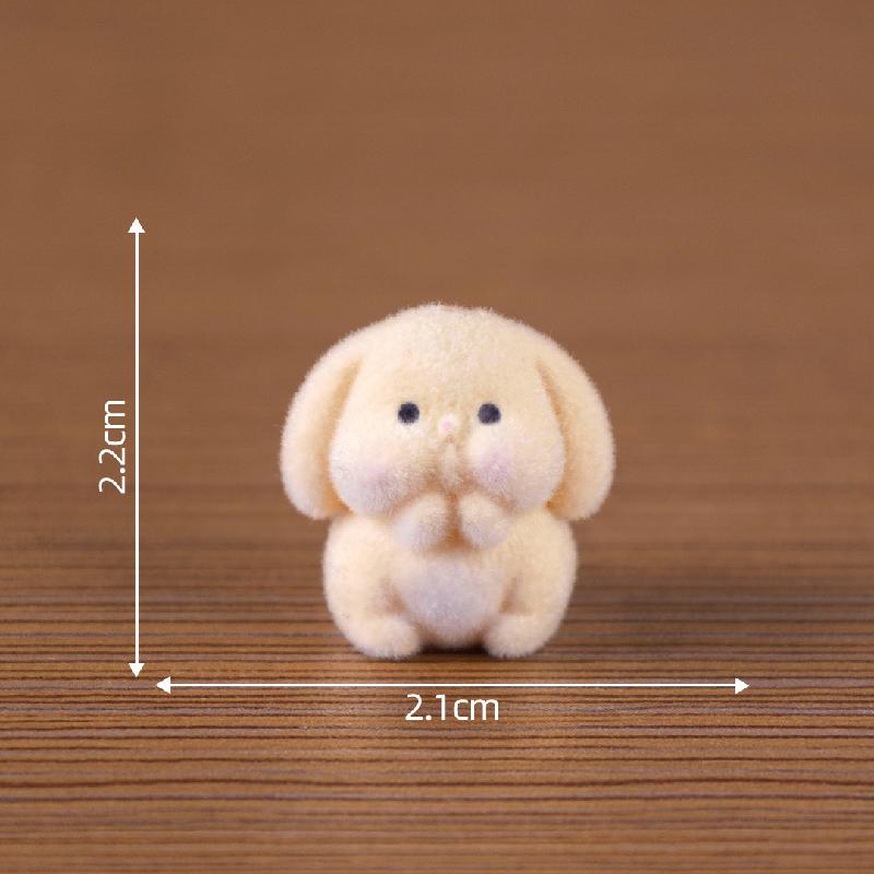 微景观创意植绒小兔子公仔娃屋 DIY装饰包包钥匙扣配件迷你小摆件