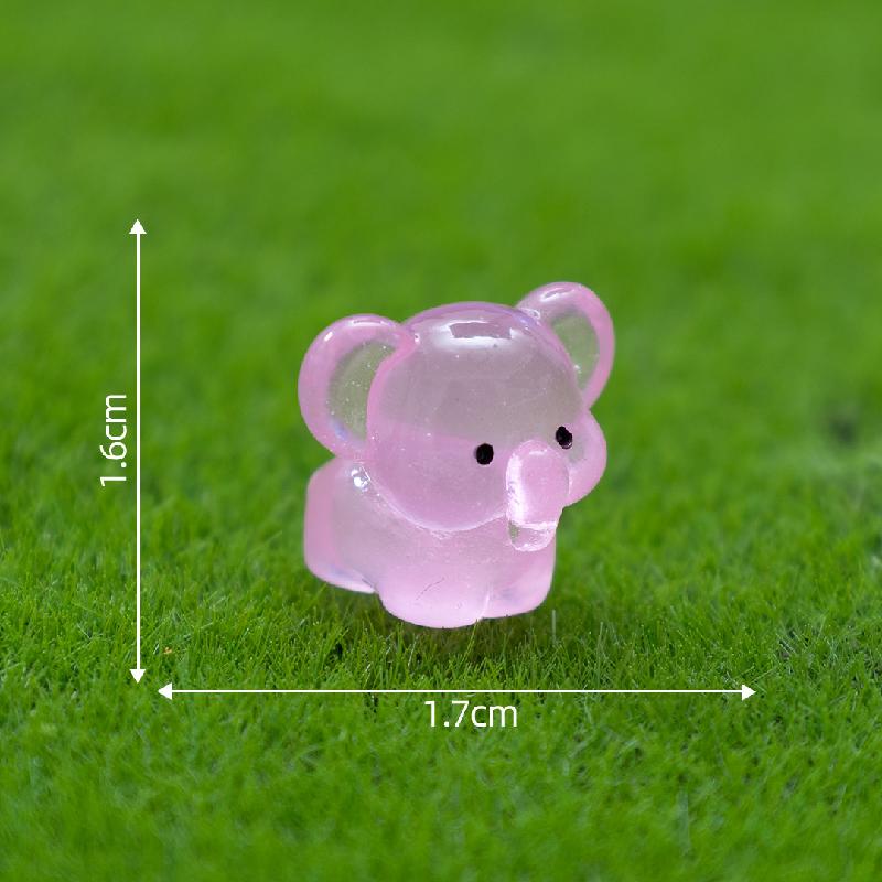 微景观创意夜光小象萌粒园艺造景 DIY装饰品挂配件迷你树脂小摆件