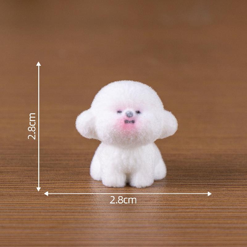 微景观创意可爱白色小狗摇粒绒娃娃屋 DIY装饰配件迷你桌面小摆件