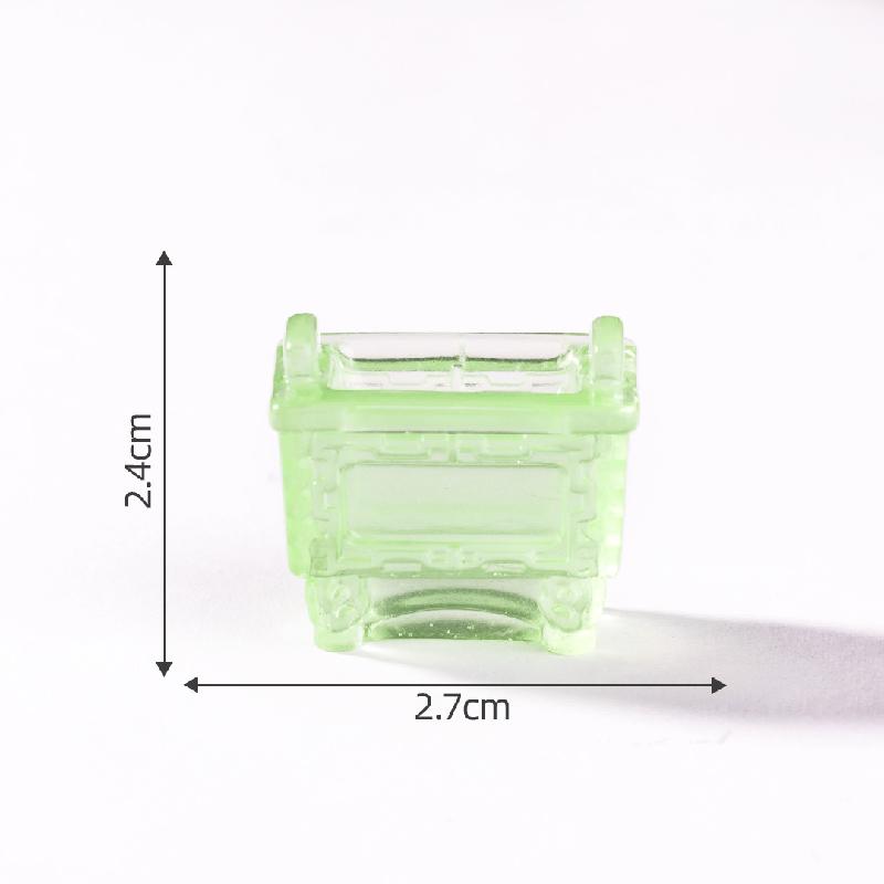 微景观创意复古夜光青铜器斛鼎 DIY装饰品挖宝配件迷你桌面小摆件