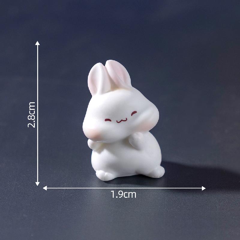 微景观创艺中秋月饼兔子公仔 DIY装饰品挂配件迷你汽车桌面小摆件