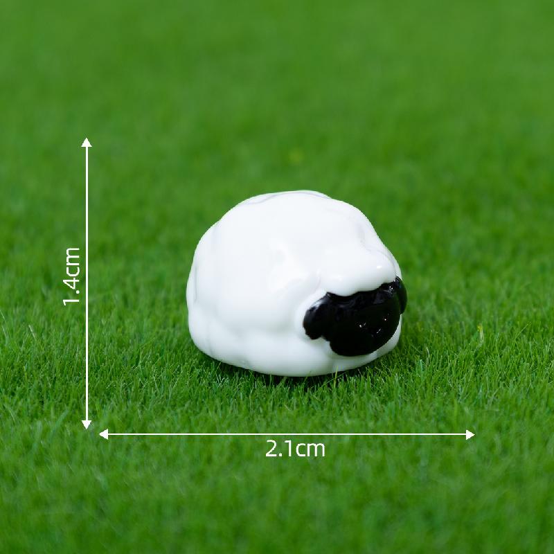 微景观创意夜光黑脸小羊萌粒公仔 DIY装饰配件迷你车载桌面小摆件