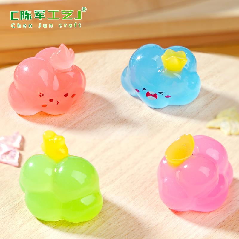 微景观创意夜光云朵精灵萌粒盲袋 DIY装饰品挂配件迷你树脂小摆件