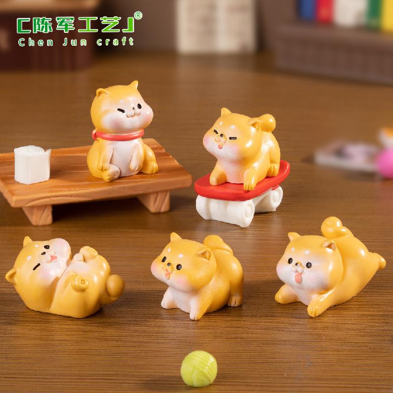 微景观创意可爱调皮小狗娃娃屋 DIY装饰品配件迷你车载桌面小摆件