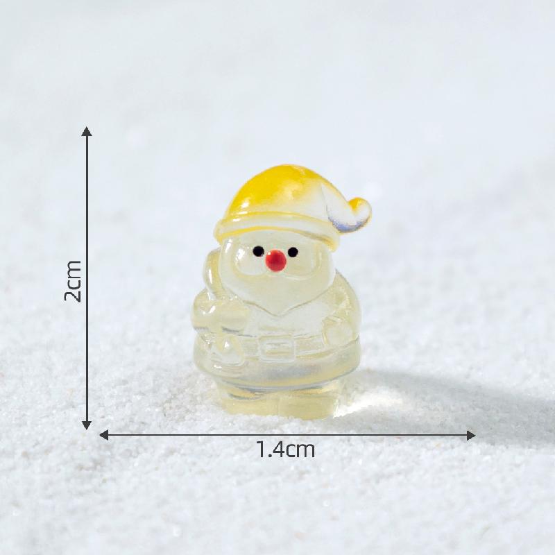 微景观创意夜光圣诞老人萌粒造雪景 DIY装饰品配件迷你树脂小摆件