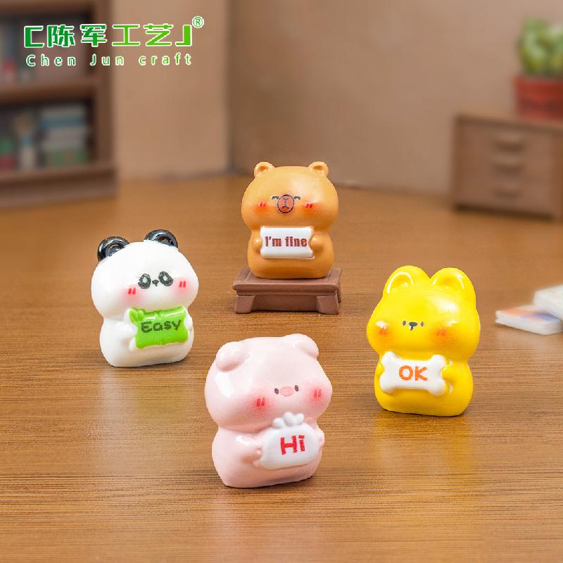 Động vật cầm bảng mini heo chó trang trí (PK-740)