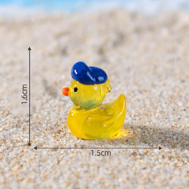 跨境新品微景观创意夜光百变小黄鸭公仔DIY装饰品配件树脂小摆件