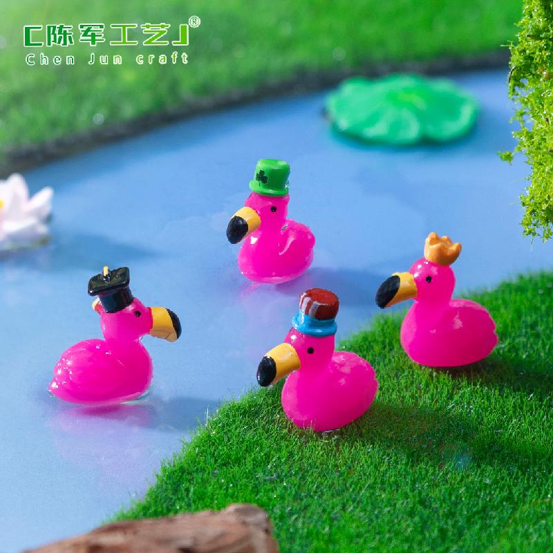 跨境外贸微景观创意火烈鸟公仔园艺造景 DIY装饰品配件迷你小摆件