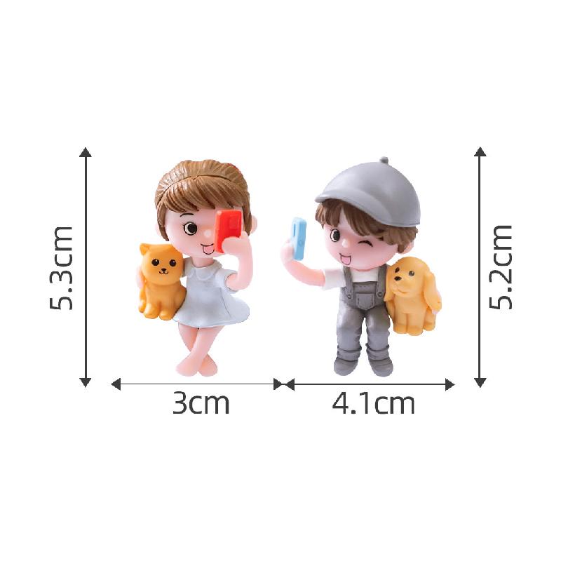 微景观创意自拍情侣男孩女孩公仔 DIY装饰品挂配件迷你桌面小摆件